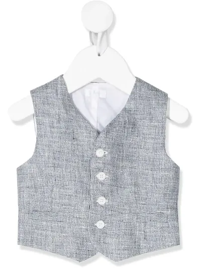 Il Gufo Babies' Aviatore Buttoned Waistcoat In Blue