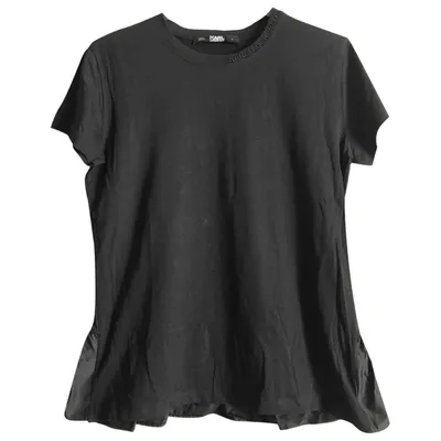 Pre-owned Karl Lagerfeld Black Cotton Top