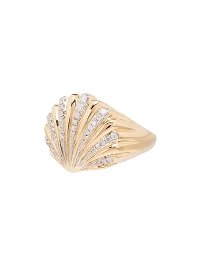 Yvonne Léon 18k Yellow Gold Shell Diamond Ring In Metallic