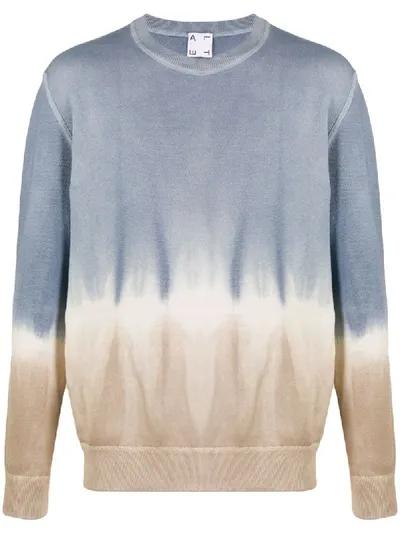 Altea Tie-dye Cotton Sweater In Blue Multi