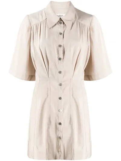 Ba&sh Cara Button Front Shirt Dress In Neutrals