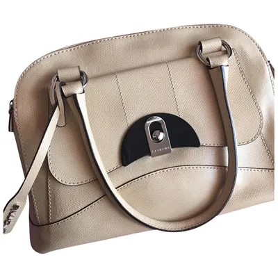 Pre-owned Cromia Leather Handbag In Beige