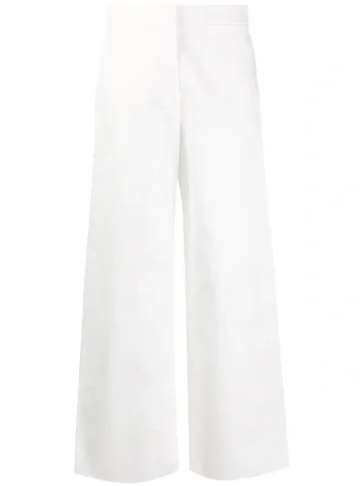 Jil Sander High-rise Wide-leg Trousers In White