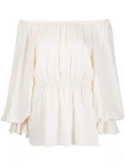 Pinko Elasticated Long-sleeve Blouse In White