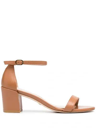 Stuart Weitzman Simple Ankle Sandals In Neutrals