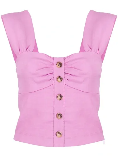 Pinko Buttoned Sleeveless Top In Pink