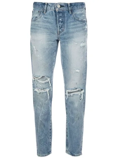 Moussy Vintage Wilburtha Tapered Slim Straight. - In Blue