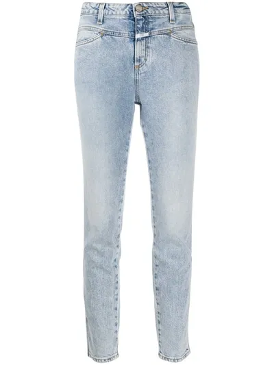 Closed Denim High Rise Skinny Jeans In Blue