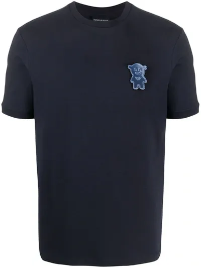 Emporio Armani Bear Patch T-shirt In Blue