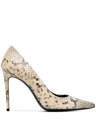 Giuliano Galiano Elise Python Effect 100mm Pumps In Neutrals