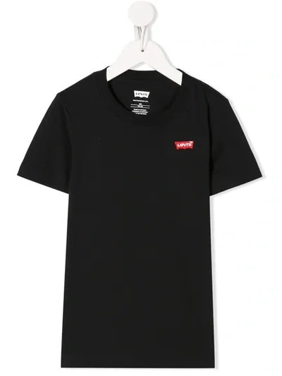 Levi's Teen Embroidered-logo Cotton T-shirt In Black