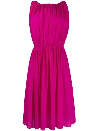 Gianluca Capannolo Pleated Silk Dress In Pink