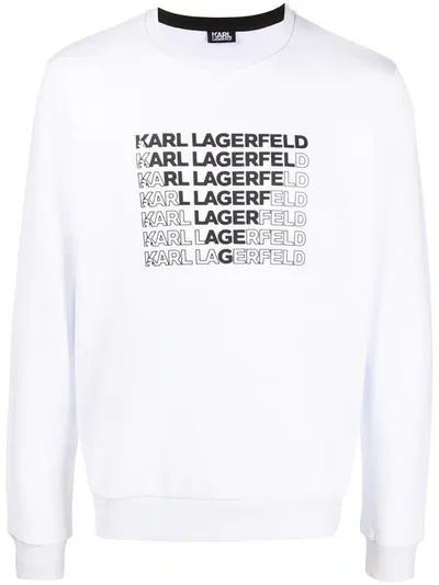 Karl Lagerfeld Karl Triangle Logo Sweatshirt In White