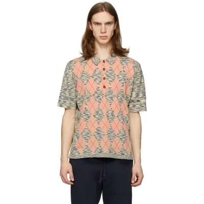 Missoni Short-sleeved Knitted Polo Shirt In S00bs Pink