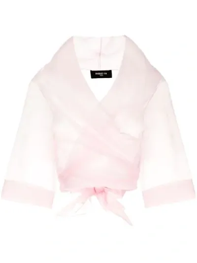 Paule Ka Blush Sheer Silk-organza Shawl In Light Pink