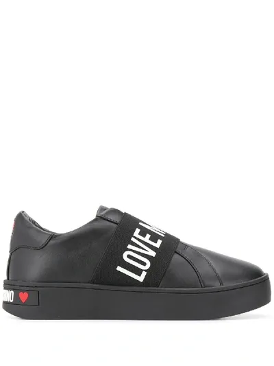 Love Moschino Black Nappa Logo Band Sneaker