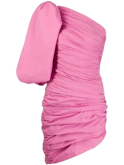 Giuseppe Di Morabito One-shoulder Dress With Balloon Sleeve In Pink