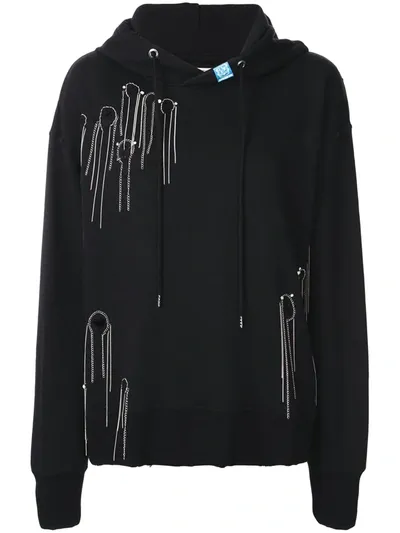 Miharayasuhiro Chain Trim Long-sleeved Hoodie In Black