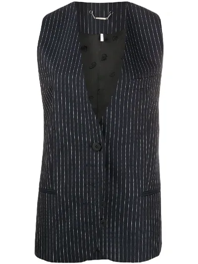 Chloé Pinstriped Tailored Waistcoat In Blue