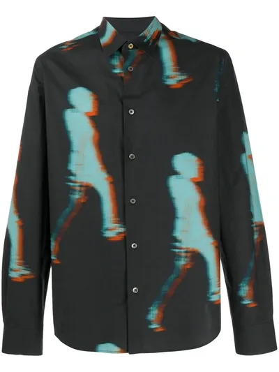 Paul Smith Graphic-print Shirt In Blue