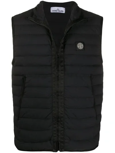 Stone Island Short Padded Vest In Black