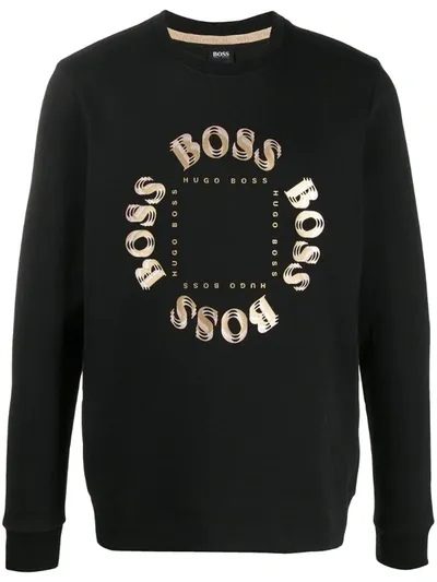 Hugo Boss Logo Print Sweatshirt In Black