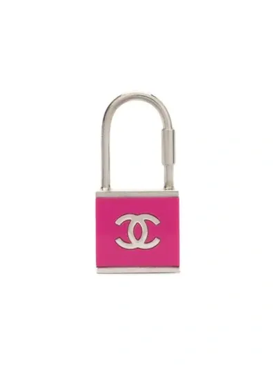 Pre-owned Chanel Cc Padlock Charm In Pink