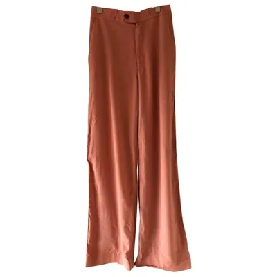 Pre-owned Iris & Ink Straight Pants In Pink