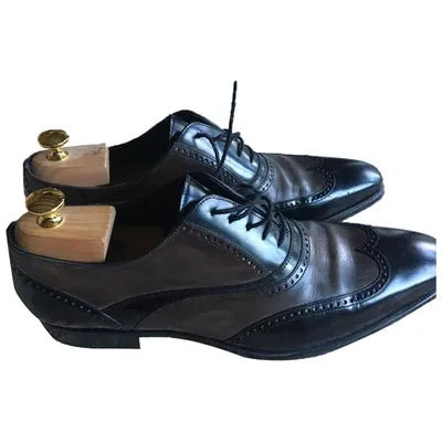 Pre-owned Fratelli Rossetti Leather Lace Ups In Black