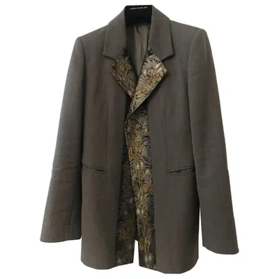 Pre-owned Blumarine Wool Blazer In Khaki