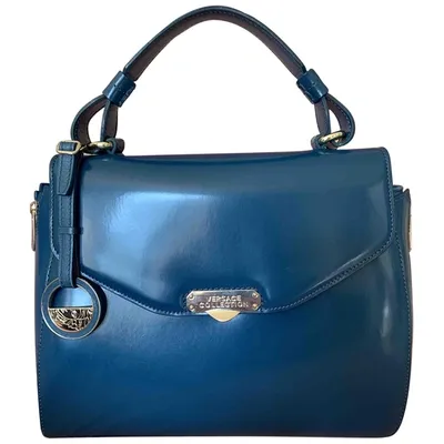 Pre-owned Versace Leather Handbag In Blue