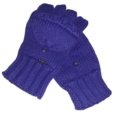 Pre-owned Dkny Wool Gloves In Purple