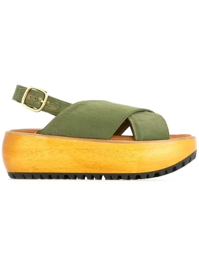 Marni Platform Sandals In Green