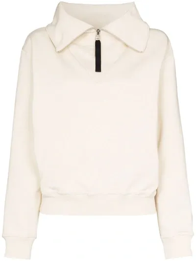 Reebok X Victoria Beckham Cropped High Neck Sweatshirt In Neutrals