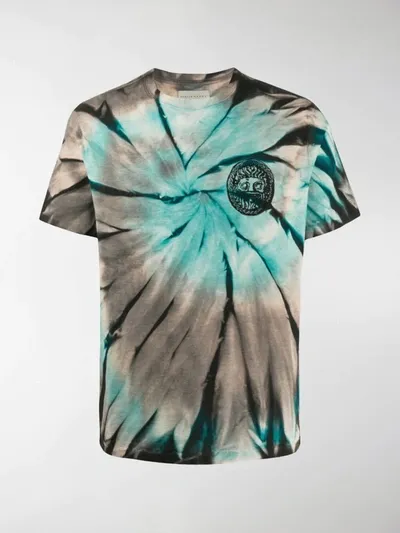 Paura Tie-dye Cotton T-shirt In Blue