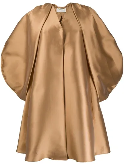 Alberta Ferretti Metallic Oversized Coat In Neutrals