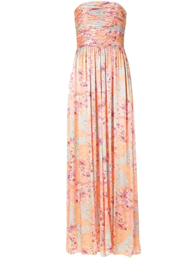 Amur Kallia Floral Print Silk Strapless Jumpsuit