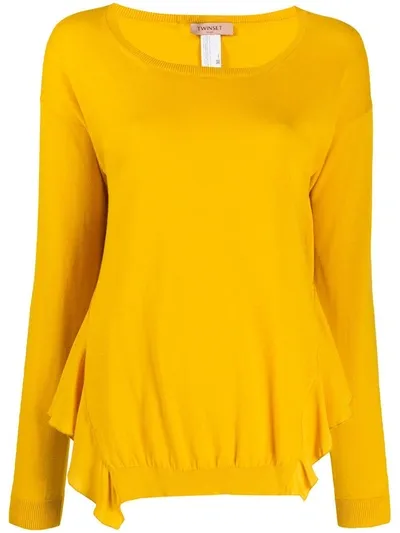 Twinset Ruffled Jumper In Yellow