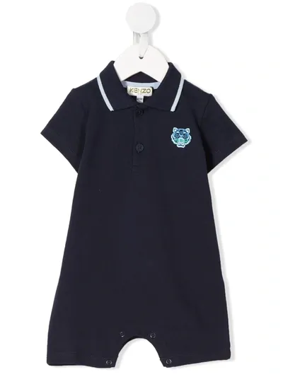 Kenzo Logo Polo Shirt Babygrow In Blue