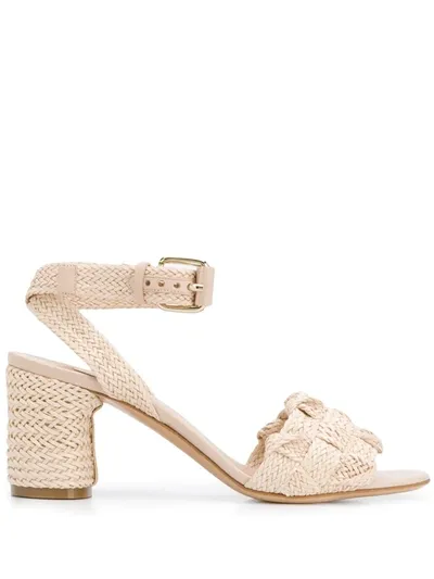 Casadei Woven Style Block Heel Sandals In Pink