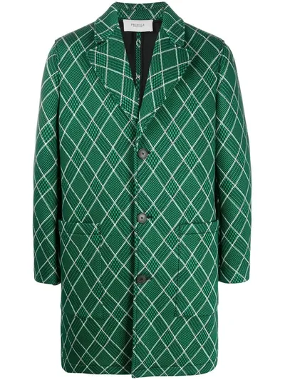 Pringle Of Scotland Prince Of Argyle Check Coat In Green