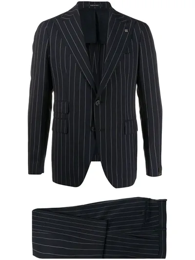 Tagliatore Pinstripe Two-piece Suit In Blue