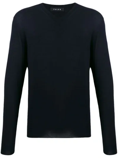 Falke Crew Neck Slim Fit Pullover In Blue