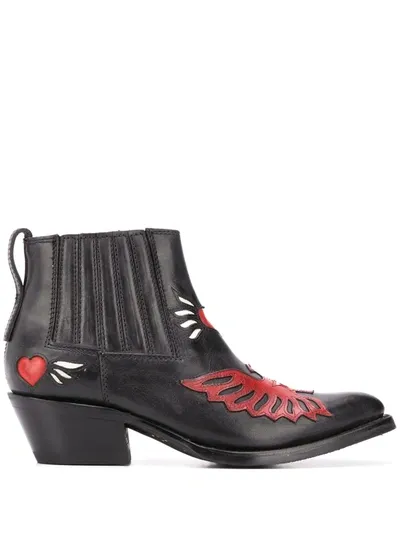 Ash Ankle Cowboy Boots In Black