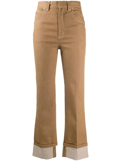 Chloé Straight-leg Trousers In Brown