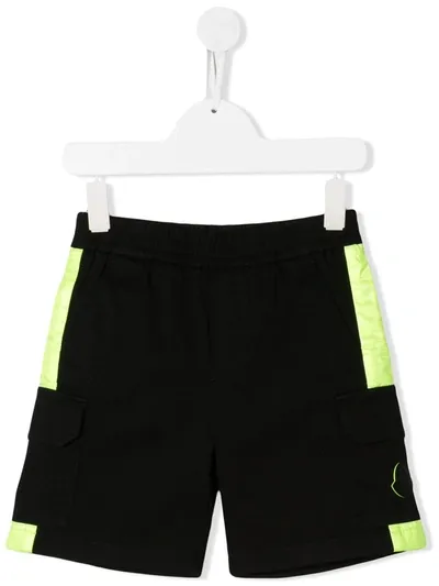 Moncler Kids' Two-tone Track Shorts In Black