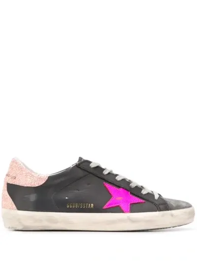 Golden Goose Superstar Glitter Detail Sneakers In Black