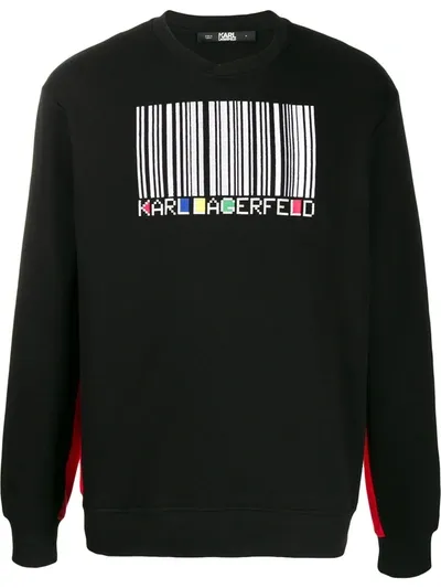 Karl Lagerfeld Barcode Logo Sweatshirt In Black