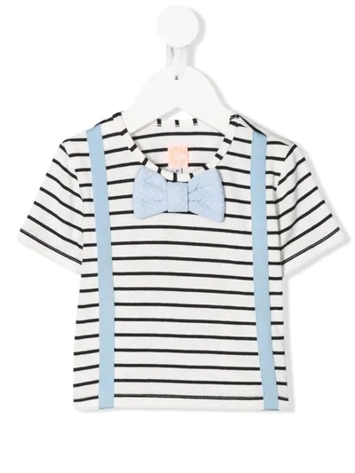 Wauw Capow Babies' Louis Striped T-shirt In White