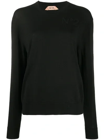 N°21 Tonal Logo Knit Jumper In Black